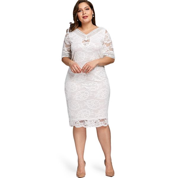 rosegal plus size v neck half sleeve lace dress bodycon 2019 women fashion party ladies dresses big size vestido, Black;gray 
rosegal plus size v neck half sleeve lace dress bodycon 2019 women fashion party ladies dresses big size vestido, Black;gray