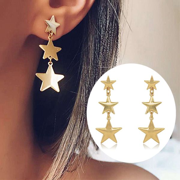 new arrival gold pentagram star dangle earrings for women vintage street style bohemian long pentagram drop earrings for female, Silver
new arrival gold pentagram star dangle earrings for women vintage street style bohemian long pentagram drop earrings for female, Silver