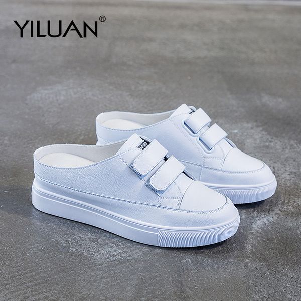 2020 summer new casual slippers leather half drag female wear platform increased lazy one pedal slippers small white shoes women, Black
2020 summer new casual slippers leather half drag female wear platform increased lazy one pedal slippers small white shoes women, Black