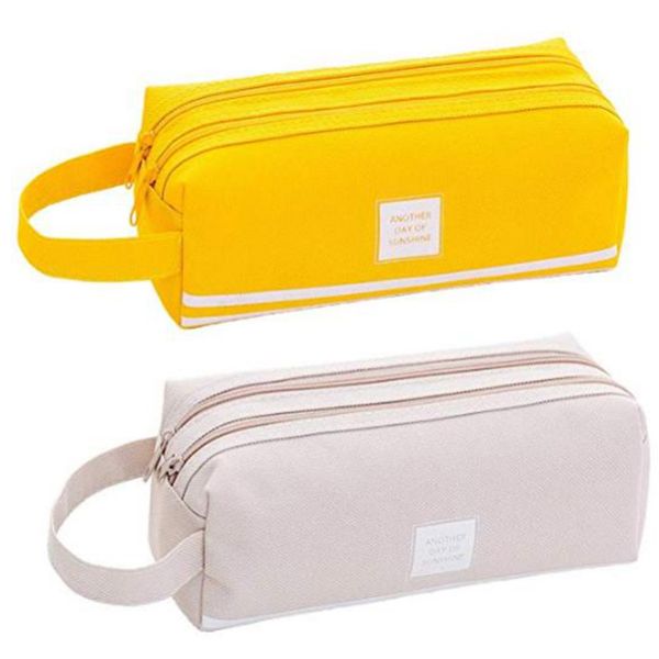 2 pack large capacity pen pencil storage case, double zipper student stationery pouch pen bag, multi compartments holder for
2 pack large capacity pen pencil storage case, double zipper student stationery pouch pen bag, multi compartments holder for