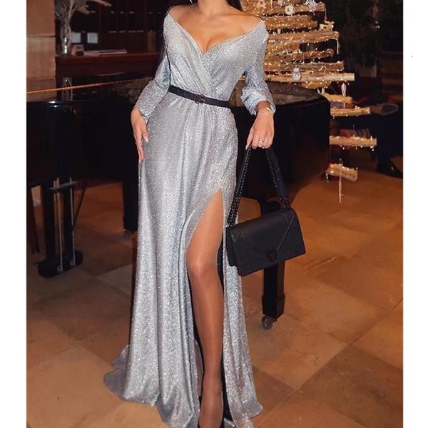 2020 fashion women sequin v neck wrap long maxi dress bodycon evening party dress split long sleeve dresses, Black;gray
2020 fashion women sequin v neck wrap long maxi dress bodycon evening party dress split long sleeve dresses, Black;gray