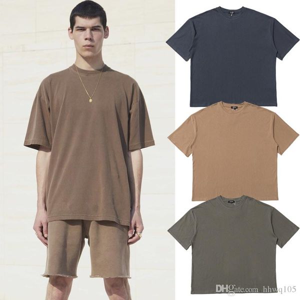 Mens Designer T Shirts High Street Fashion Brand Kanye West Loose Men Women Earth Tone Solid Color Short Sleeve T-Shirt Casual Clothes S-XL
Mens Designer T Shirts High Street Fashion Brand Kanye West Loose Men Women Earth Tone Solid Color Short Sleeve T-Shirt Casual Clothes S-XL