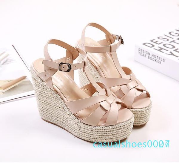designer sandals ladies wedge sandals knitted straw woven platform shoes luxury women slides c27, Black
designer sandals ladies wedge sandals knitted straw woven platform shoes luxury women slides c27, Black