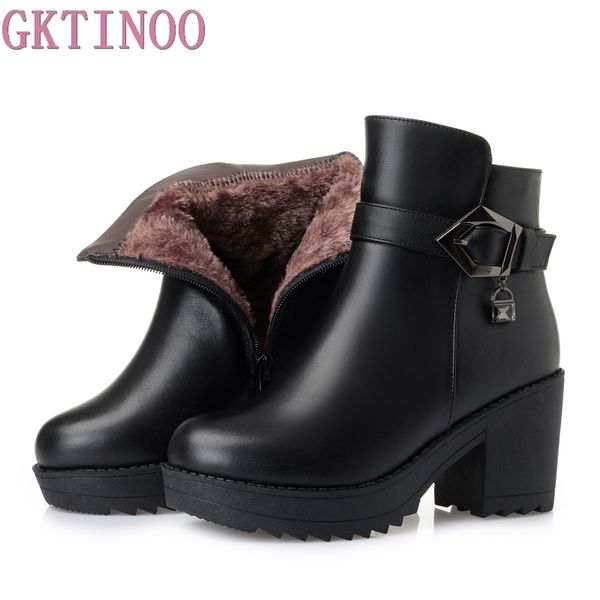 gktinoo 2019 new winter warm comfortable plush snow boots women ankle boots thick heel real leather shoes woman fashion, Black
gktinoo 2019 new winter warm comfortable plush snow boots women ankle boots thick heel real leather shoes woman fashion, Black