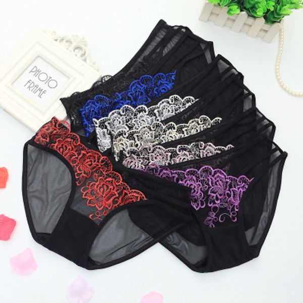 comecase mesh low waist transparent lace embroidery briefs japanese cute underwear ladies underwear, Red;black
comecase mesh low waist transparent lace embroidery briefs japanese cute underwear ladies underwear, Red;black