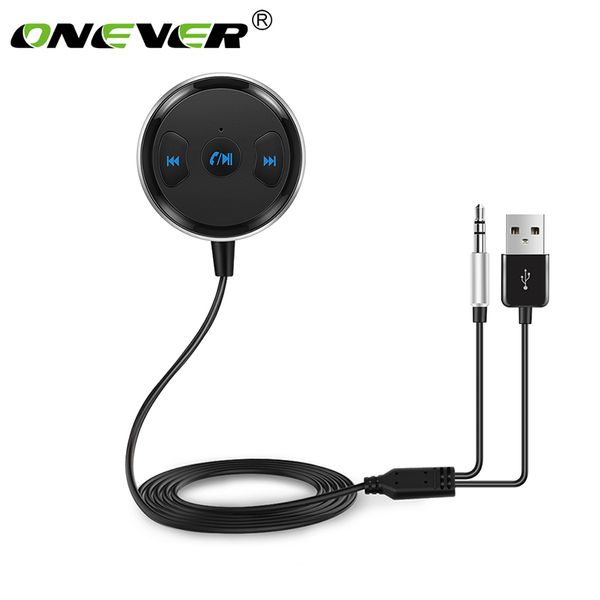 

onever wireless 3.5mm bluetooth receiver hands car kit aux a2dp streaming kit support siri for speaker headphone car stereo