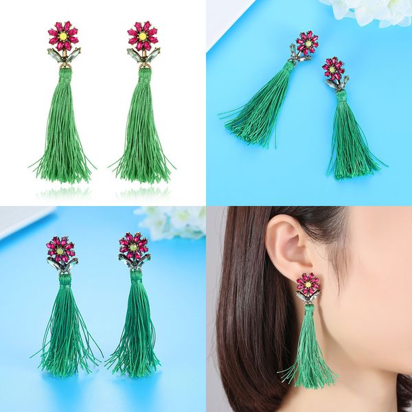 lovely flower ear nail concise long fund tassels earring cross men diamond stud star earrings luxury, Silver 
lovely flower ear nail concise long fund tassels earring cross men diamond stud star earrings luxury, Silver