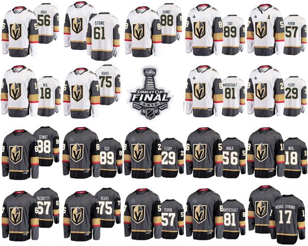 2018 stanley cup final vegas golden knights jerseys 88 nate schmidt jersey 81 jonathan marchessault 56 erik haula hockey jerseys stitched, Black;red