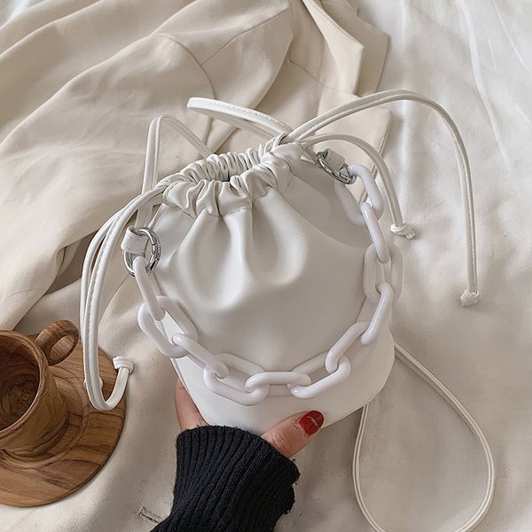 simple solid color shoulder bag acrylic chain bucket bag fashion pu leather soft crossbody handbag women bags
simple solid color shoulder bag acrylic chain bucket bag fashion pu leather soft crossbody handbag women bags