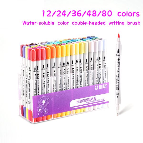 dual tips watercolor brush pen marker pen set sta12/24/36/48/80 colors with fineliner tip for drawing design art marker supplies
dual tips watercolor brush pen marker pen set sta12/24/36/48/80 colors with fineliner tip for drawing design art marker supplies