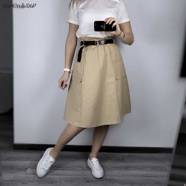 color pure pockets midi new casual ladies bottoms trendy female skirts with sashes 2019 polyester skirts for women, Black
color pure pockets midi new casual ladies bottoms trendy female skirts with sashes 2019 polyester skirts for women, Black