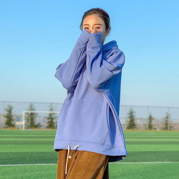 women's casual solid color hooded pocket long sleeve woman pullover sweatshirt winter harajuku warm femme hoodies sweatshirts, Black
women's casual solid color hooded pocket long sleeve woman pullover sweatshirt winter harajuku warm femme hoodies sweatshirts, Black