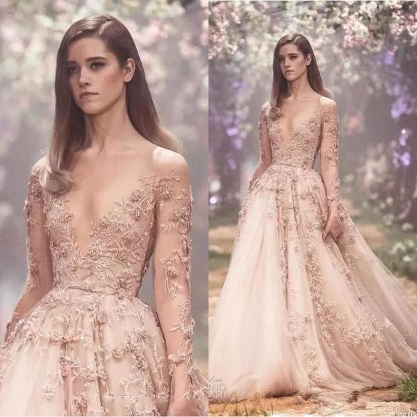 2019 paolo sebastian chic blush 3d floral long sleeves prom dresses 3d flower lace applique princess puffy skirt country garden evening gown, Black;red
2019 paolo sebastian chic blush 3d floral long sleeves prom dresses 3d flower lace applique princess puffy skirt country garden evening gown, Black;red