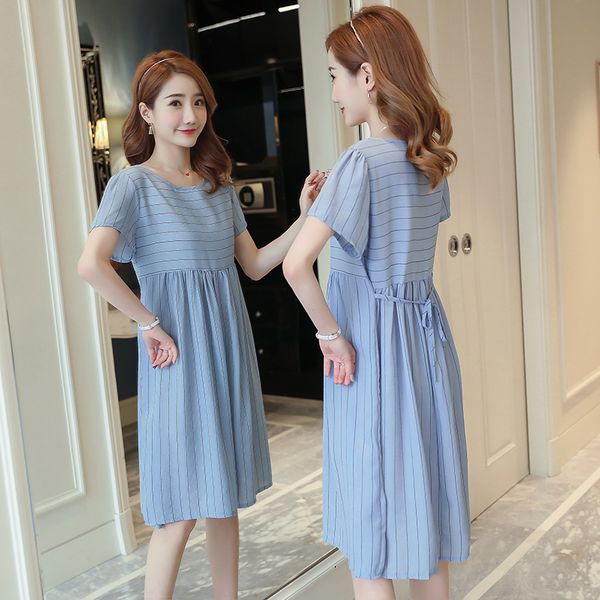 maternity clothes summer o neck striped short sleeve easy matching loose stylish dress for pregnant women slimming mom dress, White
maternity clothes summer o neck striped short sleeve easy matching loose stylish dress for pregnant women slimming mom dress, White