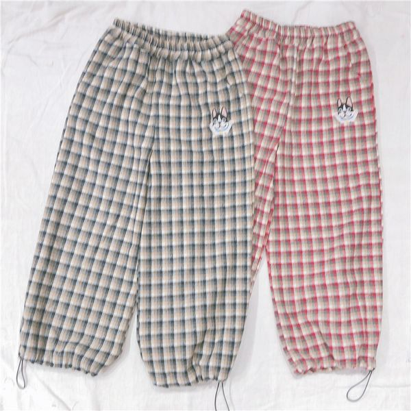 japanese plaid pants puppy embroidery loose teen girls student wide leg pants small fresh teenage heart casual mori girl, Black;white
japanese plaid pants puppy embroidery loose teen girls student wide leg pants small fresh teenage heart casual mori girl, Black;white