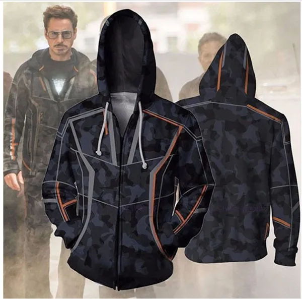 

2019 new marvel avengers endgame quantum realm war 3d printed iron man captain america hoodies women men pullovers a342, Black
