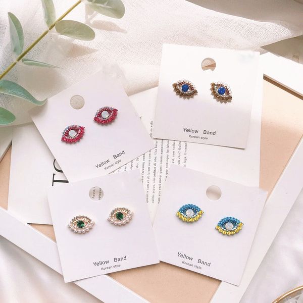 2019 european and america new cute eye stud earrings for women fashion jewelry colorful rhinestone imitation pearl pendientes, Golden;silver
2019 european and america new cute eye stud earrings for women fashion jewelry colorful rhinestone imitation pearl pendientes, Golden;silver