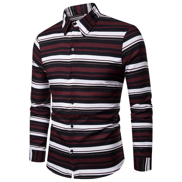 2019 autumn men's autumn winter casual slim striped long sleeve shirts beach blouse loose fashion workwear casual 11.25, White;black
2019 autumn men's autumn winter casual slim striped long sleeve shirts beach blouse loose fashion workwear casual 11.25, White;black