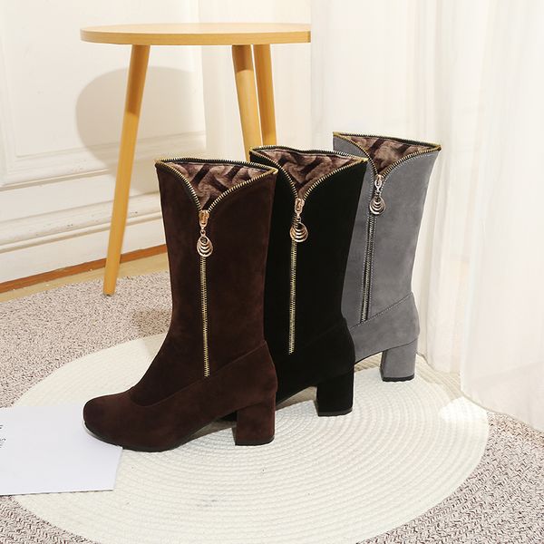 ins women mid-calf boots plus size 22-28cm flock side zipper high heel boots europe and america fashion winter shoes, Black
ins women mid-calf boots plus size 22-28cm flock side zipper high heel boots europe and america fashion winter shoes, Black