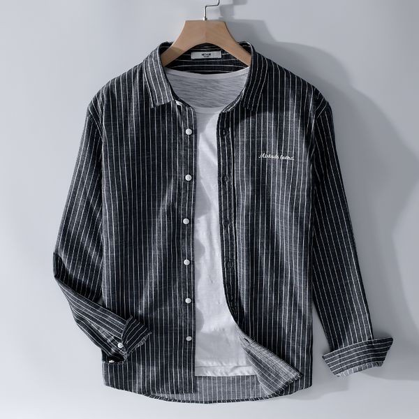 new arrival spring and autumn striped black shirt men brand long sleeve fashion shirts for men casual comfortable shirt mens, White;black
new arrival spring and autumn striped black shirt men brand long sleeve fashion shirts for men casual comfortable shirt mens, White;black