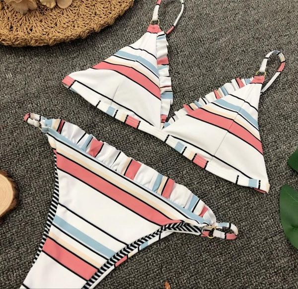new swimsuit ruffled bikini stripe print split triangle female swimsuit
new swimsuit ruffled bikini stripe print split triangle female swimsuit