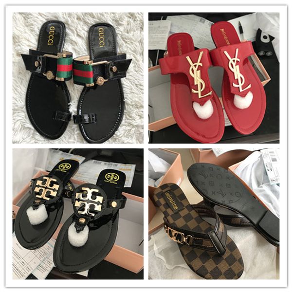 Summer de igner andal g flip flop fa hion women lipper brand de ign flat ummer hoe luxury lide loui femme ly, White