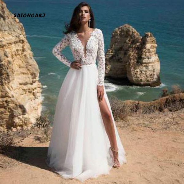 satonoaki длинные рукава boho свадебное платье 2020 платье backless сторона сплит аппликация кружева линия тюль урожай невесты платья свадеб, White
satonoaki длинные рукава boho свадебное платье 2020 платье backless сторона сплит аппликация кружева линия тюль урожай невесты платья свадеб, White