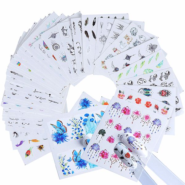 40 pcs nail art diy water transfer sticker flower decals manicure decor tips msi-19, Black
40 pcs nail art diy water transfer sticker flower decals manicure decor tips msi-19, Black