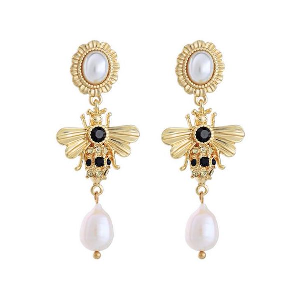 fashion- jewelry creative diamond-studded bee earrings temperament european and american fashion hipster long pearl earrings jewelry, Silver
fashion- jewelry creative diamond-studded bee earrings temperament european and american fashion hipster long pearl earrings jewelry, Silver