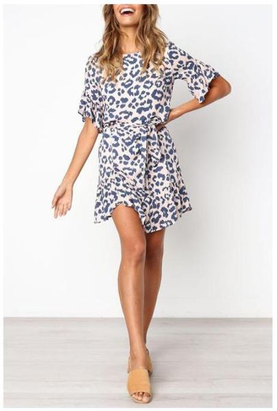 womens fashion sweet blue leopard print pattern straps ruffled trumpet sleeve dress 2019 new ladies skirt, Black;gray
womens fashion sweet blue leopard print pattern straps ruffled trumpet sleeve dress 2019 new ladies skirt, Black;gray