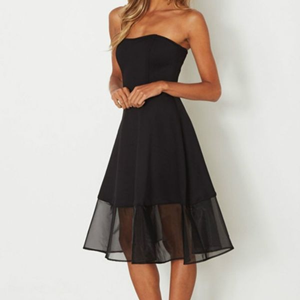 women backless off the shoulder mesh dress sleeveless zip back tube dress party club a-line midi summer vestidos, Black;gray
women backless off the shoulder mesh dress sleeveless zip back tube dress party club a-line midi summer vestidos, Black;gray