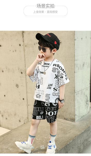new 2020 children's boys summer clothing sets t shirt and shorts casual letter tracksuit for kids big boys sports suit clothes, White
new 2020 children's boys summer clothing sets t shirt and shorts casual letter tracksuit for kids big boys sports suit clothes, White