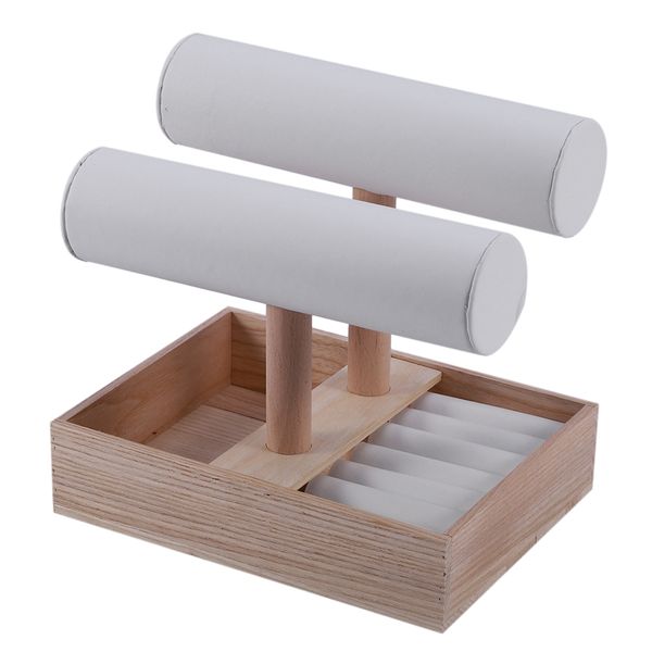 2 layer wooden t-bar bracelet watch jewelry stand display, jewelry tray rack stand organizer with wood tray, Pink;blue
2 layer wooden t-bar bracelet watch jewelry stand display, jewelry tray rack stand organizer with wood tray, Pink;blue