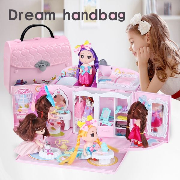 diy doll house handbag furniture miniature accessories cute dollhouse birthday gift home model toy house doll toys for children y200704
diy doll house handbag furniture miniature accessories cute dollhouse birthday gift home model toy house doll toys for children y200704