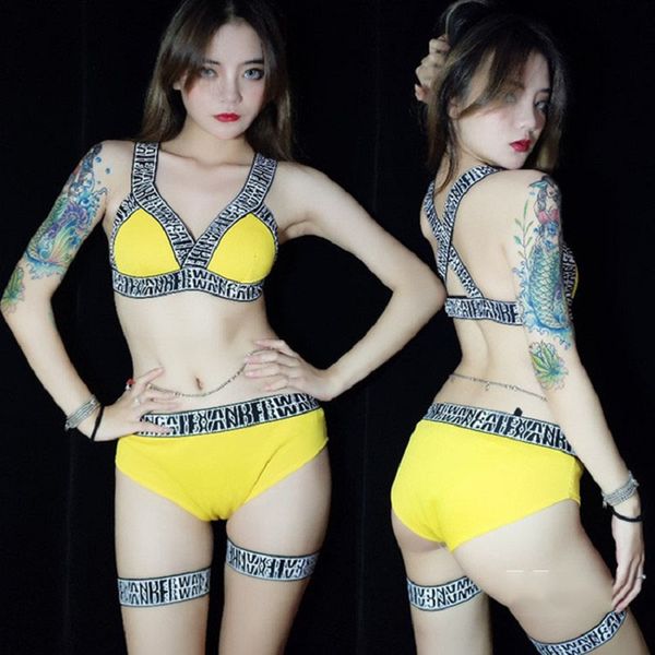 women jazz dance costumes yellow nightclub bikini pole dance performance clothing dj disco ds gogo dancers rave outfit dc3701, Black;red
women jazz dance costumes yellow nightclub bikini pole dance performance clothing dj disco ds gogo dancers rave outfit dc3701, Black;red