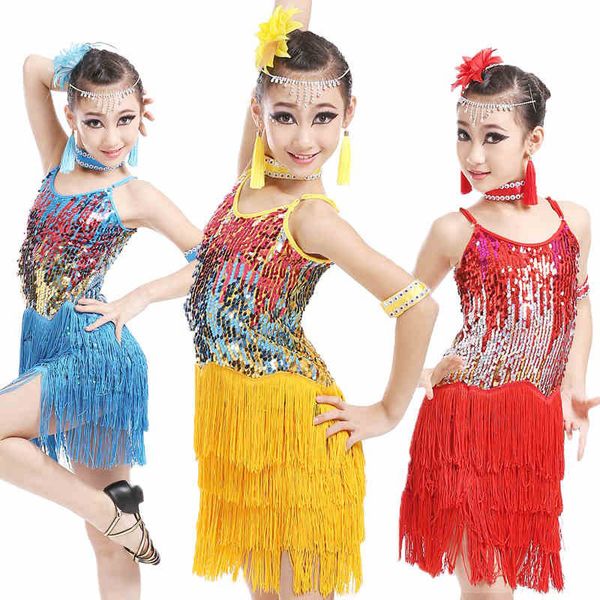 latin dance children kids sequin fringe stage performance competition ballroom dance costume latin dress for girls, Black;red
latin dance children kids sequin fringe stage performance competition ballroom dance costume latin dress for girls, Black;red