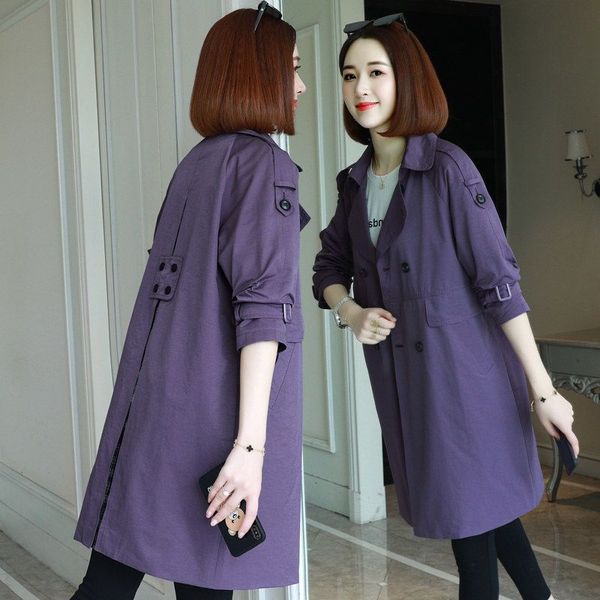 casual thin women trench new 2020 spring khaki purple windbreaker female coat femmino, Tan;black
casual thin women trench new 2020 spring khaki purple windbreaker female coat femmino, Tan;black