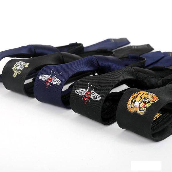men personality embroidered pattern tie 5cm korean version black narrow tie zipper lazy tie new style wholesale, Blue;purple
men personality embroidered pattern tie 5cm korean version black narrow tie zipper lazy tie new style wholesale, Blue;purple
