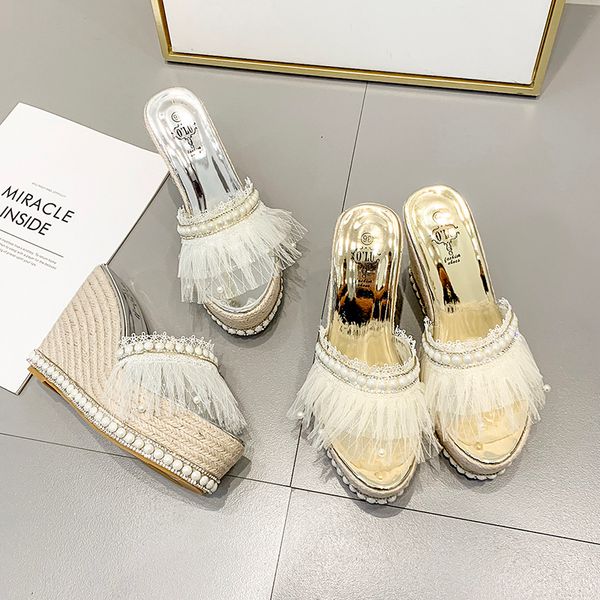 shoes woman 2020 woman's slippers string bead luxury slides platform women heels on a wedge new designer high pu fashion rubber, Black
shoes woman 2020 woman's slippers string bead luxury slides platform women heels on a wedge new designer high pu fashion rubber, Black