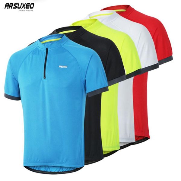 arsuxeo men's 1/4 zipper cycling jersey short sleeves summer bike jerseys rflective mtb cycling bike shirts drying fast uv 635, Black;red
arsuxeo men's 1/4 zipper cycling jersey short sleeves summer bike jerseys rflective mtb cycling bike shirts drying fast uv 635, Black;red