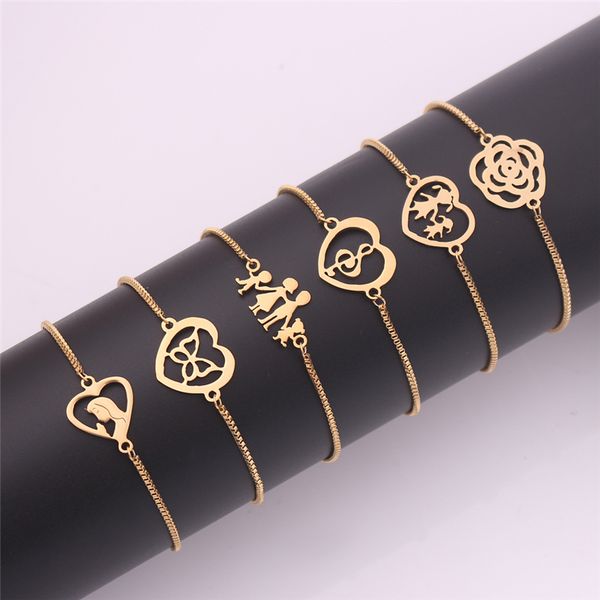 simple style mother's day gift charm bracelet jewelry rose gold stainless steel love pendant bracelet bangle bijoux, Black
simple style mother's day gift charm bracelet jewelry rose gold stainless steel love pendant bracelet bangle bijoux, Black