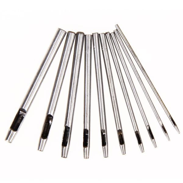 10pcs/set 0.5-5mm metal craft punch leather tool puncher hole craft set hollow puncher belt diy leather tool
10pcs/set 0.5-5mm metal craft punch leather tool puncher hole craft set hollow puncher belt diy leather tool