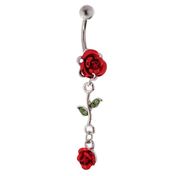 316l stainless steel belly ring rose flower crystal navel bar piercing navel ring belly button bar 14g, Slivery;golden
316l stainless steel belly ring rose flower crystal navel bar piercing navel ring belly button bar 14g, Slivery;golden