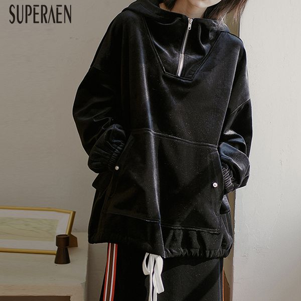 superaen velvet hooded sweatshirts female 2019 winter new korean style hoody wild sweatshirts women zipper fashion casual, Black
superaen velvet hooded sweatshirts female 2019 winter new korean style hoody wild sweatshirts women zipper fashion casual, Black