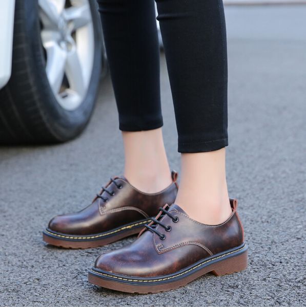 34-43 big size brogue shoes woman vintage lace up flats round toe oxfords shoes leather creepers women loafers, Black
34-43 big size brogue shoes woman vintage lace up flats round toe oxfords shoes leather creepers women loafers, Black