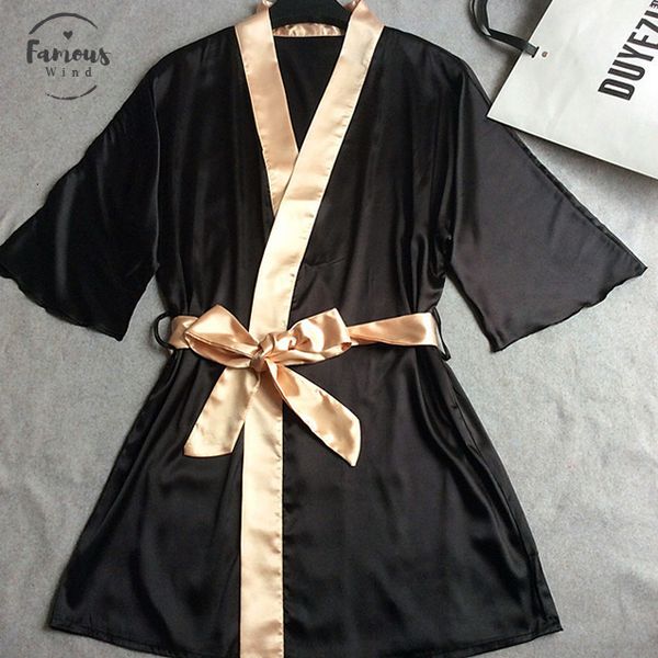 silk women bridesmaid short night robe solid kimono fashion bath robe bathrobe peignoir femme wedding bride satin robe, Black;red 
silk women bridesmaid short night robe solid kimono fashion bath robe bathrobe peignoir femme wedding bride satin robe, Black;red
