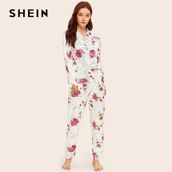 shein floral print satin pajama set women clothes 2019 spring autumn button long sets pocket long sleeve pajama sets nightwear, Black;red
shein floral print satin pajama set women clothes 2019 spring autumn button long sets pocket long sleeve pajama sets nightwear, Black;red