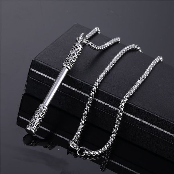 z41888 new popular stainless steel personality fashion cool retro hollow hip hop necklace men fashion boy, Silver
z41888 new popular stainless steel personality fashion cool retro hollow hip hop necklace men fashion boy, Silver