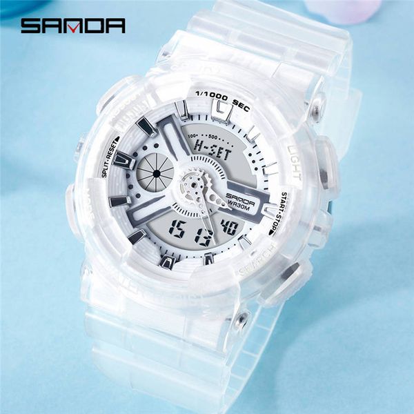 sanda brand fashion waterproof sports watches transparent strap digital couple watch men watch women watches montre homme 661s10, Slivery;brown
sanda brand fashion waterproof sports watches transparent strap digital couple watch men watch women watches montre homme 661s10, Slivery;brown