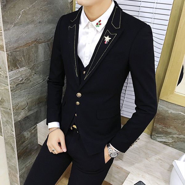 men's suits & blazers black mens 3 piece british style wedding for vintage dress with pants stylish clothing gentlemen, White;black
men's suits & blazers black mens 3 piece british style wedding for vintage dress with pants stylish clothing gentlemen, White;black